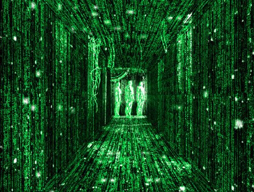 The green code corridor from The Matrix.
